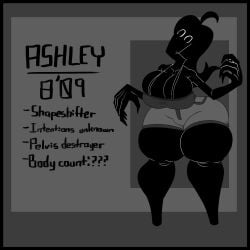 ashley_(jstolpa) black_body black_hair claws creepy female jstolpa large_breasts nightmare_waifu tagme thick_thighs unsettling