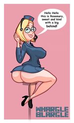 1girls ass business_suit dat_ass female female_only huge_ass huge_breasts rosemary_(hong_kong_phooey) solo thick_thighs voluptuous whargleblargle wide_hips