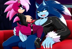 ai_generated ass blue_body breasts incest incest_(lore) leather_clothing magenta_fur male/female pink_hair sex sonia_the_hedgehog sonic_(series) sonic_the_hedgehog sonic_the_hedgehog_(series) sonic_the_werehog sonic_underground sonic_x_sonia straight veiny_penis