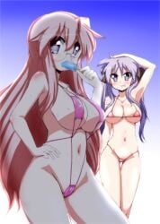 2girls artist_request bikini kagami_hiiragi lucky_star miyuki_takara tagme