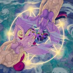 1boy 1girls 2boys 2girls alicorn arareroll breeding crown feathered_wings feathers female female_feral female_penetrated feral feral_penetrated friendship_is_magic hasbro male male/female male_penetrating male_penetrating_female my_little_pony princess princess_cadance_(mlp) twilight_sparkle_(mlp) wings