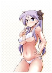 1girls artist_request bikini kagami_hiiragi lucky_star