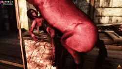 anal bethesda_softworks choker corset female game_screenshot horse komanim komotor larger_male loverslab mounted red_skin rough sex sexlab size_difference skyrim tattoo the_elder_scrolls undercarriage upright_straddle