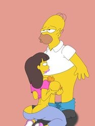 areola balls big_breasts big_butt erect_nipples erection female homer_simpson human male maxtlat nipples outercourse paizuri penis sex the_simpsons