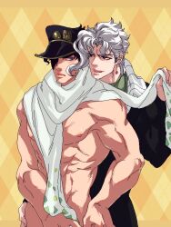 2boys gay jojo's_bizarre_adventure jotaro_kujo less_end male male/male male_only muscular_male no_visible_genitalia noriaki_kakyoin stardust_crusaders yaoi