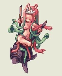 animated female female_only medusa monster monster_rape pixel_art ragnarok_online snake vaginal_penetration