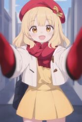 1girls ai_generated cute female flan_(flanofart) flanofart holding_cheek pov pov_eye_contact smile smiling smiling_at_viewer solo solo_female tagme winter