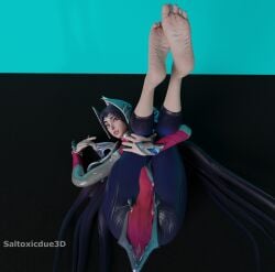 3d feet feet_together feet_up femdom foot_fetish foot_focus irelia_xan league_of_legends looking_at_viewer saltoxicdue3d