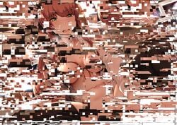 1boy bangs black_legwear blush bottomless bow breasts censored collarbone corruption cowgirl_position doki_doki_literature_club dress_shirt eyebrows_visible_through_hair female green_eyes hairbow hews_hack indoors lens_flare looking_at_viewer medium_breasts monika_(doki_doki_literature_club) mosaic_censoring navel nightmare_waifu nipples open_clothes open_mouth open_shirt ponytail pov shirt sidelocks smile solo_focus spread_legs straddling team_salvato thighhighs thighs