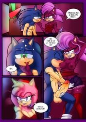 1boy 1girls amy_rose breasts brother comic drunk drunk_siblings female hallucination hedgehog hithog huge_cock incest male mammal patreon penis precum sibling sister sonia_the_hedgehog sonic_(series) sonic_the_hedgehog sonic_underground stroking superbunnygt