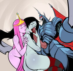 adventure_time alien ass beak bisexual black_hair blade_hands blue_skin breasts cartoon_network chikyuu_kougeki_meirei:_gojira_tai_gaigan_(1972) closed_eyes crossover crown cybernetics cyborg fellatio female female_on_anthro forked_tongue gigan godzilla_(series) grey_skin group group_sex hand_on_shoulder horn humanoid humanoid_on_humanoid interspecies izra kaiju kiss_mark kissing larger_male long_hair long_penis love machine male marceline membranous_wings metal metal_skin not_furry_focus one-eyed open_mouth oral penis pink_hair pink_skin princess_bubblegum red_eyes romantic_couple sex size_difference socks source_request spikes straight thighhighs threesome toho tongue vampire wings year_request