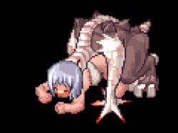 animated blue_hair doggy_style female monster monster_rape pixel_art ragnarok_online restrained straight