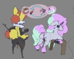 2d animal_genitalia animal_humanoid animal_penis anthro anus ass attribute_swap balls braixen canid canid_humanoid canine canine_humanoid duo equid equine equine_genitalia equine_penis femboy feral fox_humanoid galarian_form galarian_ponyta generation_6_pokemon genitals girly horse humanoid hung_femboy hung_trap magic male male/male male_only mammal mammal_humanoid nintendo penis penis_species_transformation pokemon pokemon_(species) presenting presenting_hindquarters regional_form_(pokemon) size_theft sxcolress