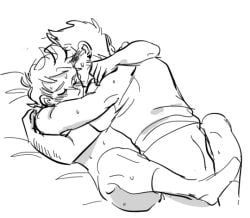 2boys anal anal_sex arms_around_partner bed bedroom_sex closed_eyes dditjmej_(artist) duo duo_focus eddsworld gay gay_anal gay_sex hairy_arms leglock legs_wrapped_around_partner nude_male nude_male_clothed_male passionate_sex socks sweat sweatdrop sweating tom tom_(eddsworld) tord tord_(eddsworld) unseen_male_face