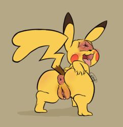 1girls anthro anthrofied anus ass butt chubby cleft_tail clitoris cybermananon female fur furry furry_only hi_res multi_anus nightmare_fuel nintendo pikachu pokémon_(species) pokemon pussy rodent shortstack sketch solo tail text thick_thighs video_games watermark wide_hips