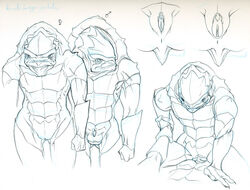 2012 alien anus balls bioware character_sheet clitoris cowgirl_position female krogan large_labia male mass_effect monochrome nude on_top penetration pussy reginaprimata sci-fi science_fiction scifi sex sketch straight vaginal_penetration video_games