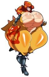 1girls big_ass big_butt bowser bubble_butt completely_nude_female female female_bowser huge_butt mario_(series) naked_female red_hair rule_63 smiling thick_thighs zoruadrawsstuff