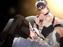 1boy jojo's_bizarre_adventure jotaro_kujo less_end maid male male_maid male_only stardust_crusaders