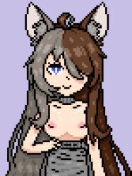 1girls ahoge alectianhole breasts breasts_out cat_ears cibles ciblesgd female female_focus female_only flashing_breasts pixel_art tagme twitter_user_oc two_tone_hair virtual_youtuber youtube youtuber youtuber_girl