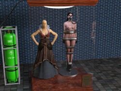 3d bound bound_arms bound_legs cirilover1 completely_nude completely_nude_female mannequin nude nude_female philippa_eilhart the_witcher_(series) trophy_case