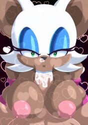 anthro big_breasts blowjob blowjob_face breasts cum cum_in_mouth cum_in_nose cum_inside elbow_gloves furry gloves human human_male interspecies light-skinned_male light_skin paizuri rockmangrave rouge_the_bat sega sonic_(series) titjob