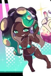 bikini cropped_image dark-skinned_female dark_skin inkling inkling_girl large_breasts light-skinned_female light_skin marina_(splatoon) nollety octoling octoling_girl off_the_hook_(splatoon) offscreen_character pearl_(splatoon) splatoon splatoon_(series) splatoon_2 splatoon_3:_side_order tagme tentacle_hair third-party_edit