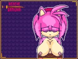 1girls amy_rose animated anthro arms_tied big_breasts bodily_fluids bondage bound breast_squish breasts cringing digital_media_(artwork) drain draining fan_character female female_focus fur gif huge_breasts humanoid naked nipples nude pink_body pink_hair pink_nipples pixel_art redeye_samurai_(artist) sega simple_background solo_focus sonic_(series) sonic_the_hedgehog_(series) squish submissive tears tentacle worried