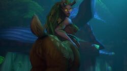 1girls 3d animal_tail animated anus ass_shake ass_slap blizzard_entertainment centaur deer deer_taur dryad dryad_(warcraft) female female_only furry glowing_eyes green_hair heroes_of_the_storm itsmorti leaves_in_hair looking_at_viewer looking_back looking_back_at_viewer looking_over_shoulder lunara lunara_(warcraft) no_sound pointy_ears presenting pussy screencap_background showing_off solo taur teasing video video_games vulva warcraft world_of_warcraft