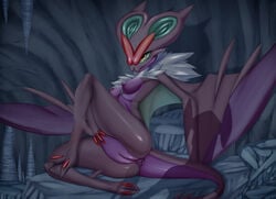 2015 absurd_res anthro anus ass barefoot bat breasts digital_media_(artwork) dragon duo female fur hi_res mammal masterploxy membranous_wings nintendo noivern nude patreon pokemon pokemon_(species) pussy sex shiny silhouette solo_focus video_games wings