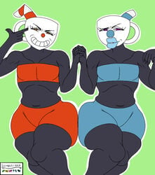 breast_expansion cuphead cuphead_(game) dark-skinned_female dark_skin flat_chest gender_bender gender_transformation lenbasisky mugman what