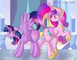 2013 alicorn cutie_mark dialogue dildo dock double_dildo dripping duo english_text equine feathered_wings feathers female feral feral_on_feral friendship_is_magic fur hair half-closed_eyes horn inside looking_back mammal multicolored_hair my_little_pony penetration princess_cadance_(mlp) purple_eyes purple_fur purple_hair pussy_juice raised_tail ratofdrawn sex_toy smile text tongue tongue_out twilight_sparkle_(mlp) two_tone_hair vaginal_penetration wing_boner wings yuri