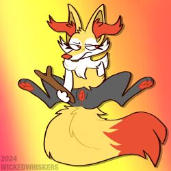 absurd_res anthro braixen female generation_6_pokemon hi_res nintendo pokemon pokemon_(species) solo solo_focus spread_legs spreading wickedwhiskerz