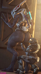 3d alien ass big_(disambiguation) creepychimera faceless faceless_character faceless_female female female_sangheili halo_(series) helmet_girl sangheili spartan spartan_(halo) video_games xenophilia