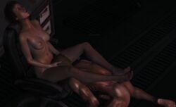 3d alien_(franchise) alien_(movie) ass breasts chair cunnilingus ellen_ripley feet female hand_on_head jc-starstorm male night nude penis sex straight