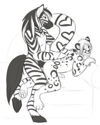 anal anthro ass equine feline leopard male mammal monochrome multiple_boys sevrah sex size_difference stripes yaoi zebra