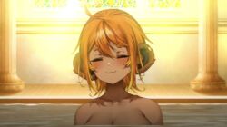 bathing breasts calm cleavage closed_eyes completely_nude_female happy monkey_girl screenshot virtual_youtuber