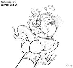 anthro anthro_only ass big_breasts breasts deathclaw dildo embarrassed fallout female female_deathclaw looking_at_viewer masturbation mechslip nipples nude open_mouth sex sex_toy simple_background solo thick_thighs video_games wide_hips