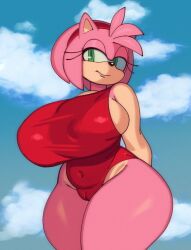 1girls alternate_body_type alternate_breast_size alternate_thigh_size amy_rose anthro anthro_focus anthro_only beach beach_background big_breasts big_thighs breasts clothed clothed_female curvaceous curvy curvy_body curvy_female curvy_figure enormous_breasts enormous_thighs female female_anthro female_focus female_only female_pubic_hair female_solo fiinel giant_breasts giant_thighs gigantic_breasts gigantic_thighs green_eyes green_pupils hands_behind_back hedgehog hedgehog_girl hedgehog_humanoid high_resolution highres huge_breasts huge_thighs large_breasts large_thighs looking_away massive_breasts massive_thighs pink_body pink_hair red_clothing red_swimsuit sega short_hair solo solo_female solo_focus sonic_(series) sonic_the_hedgehog_(series) standing swimsuit thick thick_female thick_thighs thighs voluptuous voluptuous_female white_skin