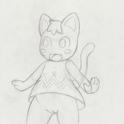 animal_crossing anthro female infamousrel nintendo pose pussy rosie_(animal_crossing) solo upskirt video_games