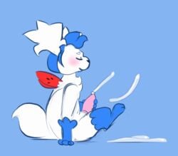 animated blush cum cumshot ejaculation erection feral infinite_cum legendary_pokemon male male_only masturbation nintendo orgasm penis pocketpaws pokemon pokemon_(species) shaymin shaymin_(sky_form) solo tongue tongue_out video_games