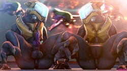 1boy 1girls 3d alien armor balls creepy_chimera creepychimera female halo halo_(series) male sangheili video_games