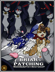 bukkake canine comic cover cover_page cum cum_in_mouth cum_inside dark_hare group group_sex hare hare_(monster_rancher) lagomorph leonirikuz male mammal monster_farm orgy sex tiger_(monster_rancher) wolf yaoi