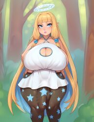 1futa angel bangs beauty_mark big_balls big_breasts big_bulge big_penis blonde_hair blue_eyes blue_halo breasts bulge bulge_down_leg bulge_through_clothing cleavage cleavage_cutout clothed clothing colored_inner_hair detailed_eyes elf elf_ears elf_futanari eonbound erection_under_clothes eyelashes eyes forest front_view fully_clothed futa_only futanari geshtar gigantic_breasts halo huge_breasts huge_cock humanoid humanoid_penis large_breasts large_penis light-skinned_futanari light_skin long_hair milf mole_(marking) mole_under_eye outdoors pantyhose pastel_background penis penis_to_the_knees penis_under_clothes sideboob small_but_busty small_but_hung solo standing star_pattern star_print thick_eyelashes thick_thighs trees two_tone_hair wide_hips xaessya