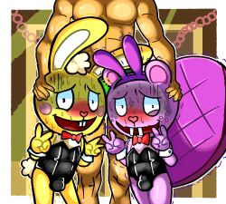 anthro blush bodily_fluids cuddles_(htf) duo group happy_tree_friends human lagomorph leporid male male/male mammal push_cat pushcat rabbit sweat toothy_(htf) trio