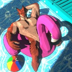 3d 3d_(artwork) absurd_res buruthebull digital_media_(artwork) dragon dragon_(maxwellshiba) hi_res lunjy_(maxwellshiba) maxwellshiba muscular nude pool solo_male