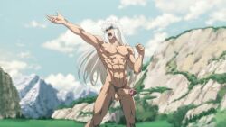 1boy bastard!! dark_schneider dhlinez dickhead_edits dickheadz334 human male male_only muscles muscular muscular_male penis solo solo_male white_hair