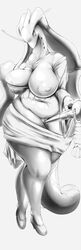 1girls 2017 absurd_res anthro anthrofied belly big_breasts biped black_and_white breasts chubby clothing deep_navel digital_media_(artwork) eye_contact female hi_res hurikata inverted_nipples looking_at_viewer milotic miroo_erhus monochrome navel nintendo nipples overweight overweight_female pokémon_(species) pokemon pokemon_rse pokemorph pussy red_eyes solo source_request thick_thighs video_games voluptuous wide_hips