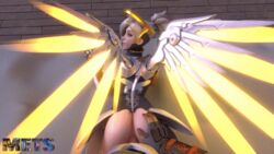 3d animated ass blizzard_entertainment female genji gif giver_pov male male_pov mechanical_halo mechanical_wings mercy metssfm overwatch penetration penis pov straight young_genji