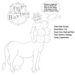 1girls bongo bovine breasts centaur cow_girl cow_taur drawn female female_only harry_potter huge_breasts large_breasts multi_breast nipples taur udders