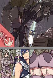 after_sex alley brown_eyes brown_hair cheating chrom_(fire_emblem) clothed_sex cum cum_in_panties cum_in_pussy cum_under_panties cum_wearing cum_wearing_(panties) female fire_emblem fire_emblem_awakening netorare robin_(fire_emblem) robin_(fire_emblem)_(male) secret sequential sex standby stealth_sex sumia_(fire_emblem)